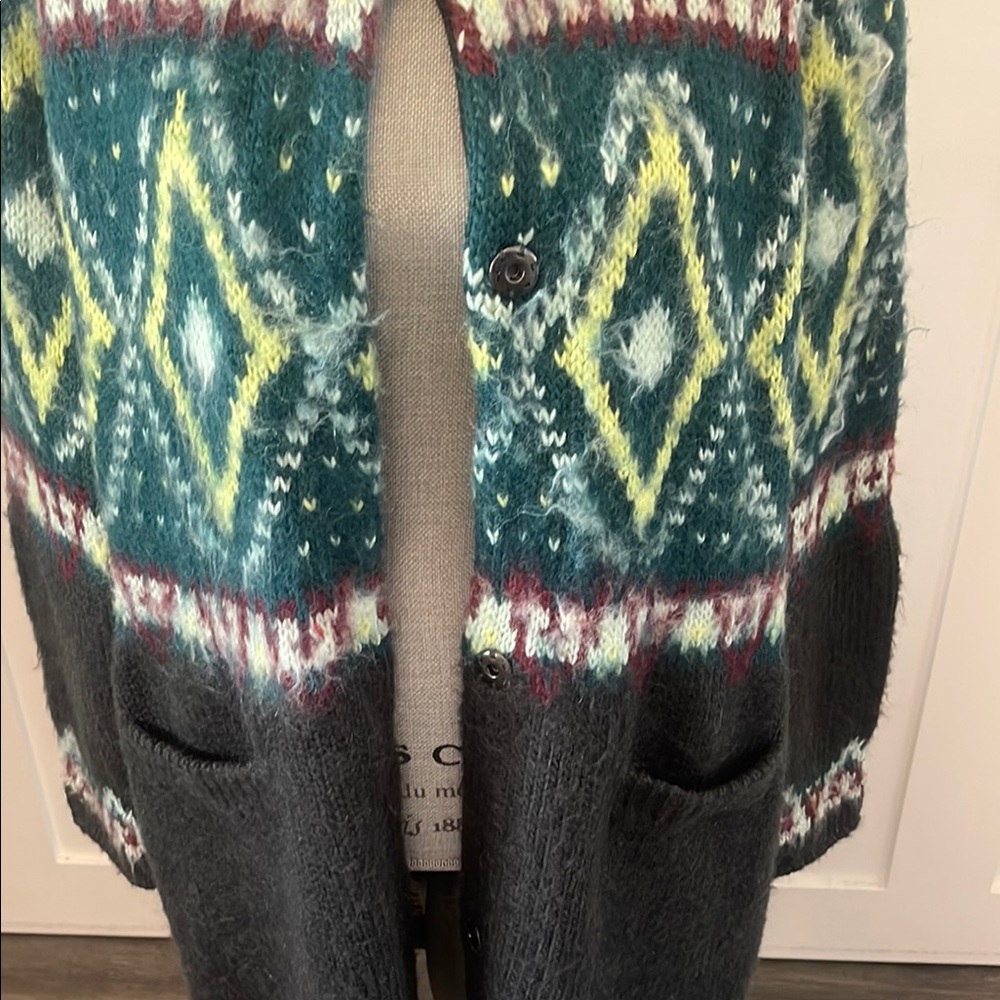 Free People Green and Blue Cardigan Sweater - Picture 3 of 4